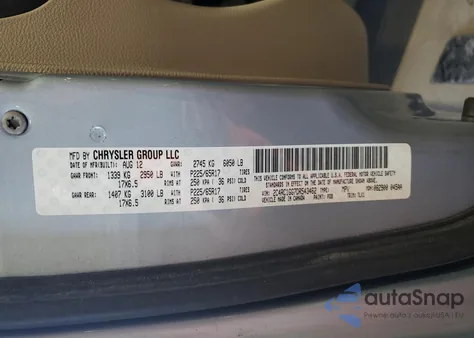 2013 Chrysler Town & Country Limited z USA, uszkodzony, nr VIN 2C4RC1GG7DR543462